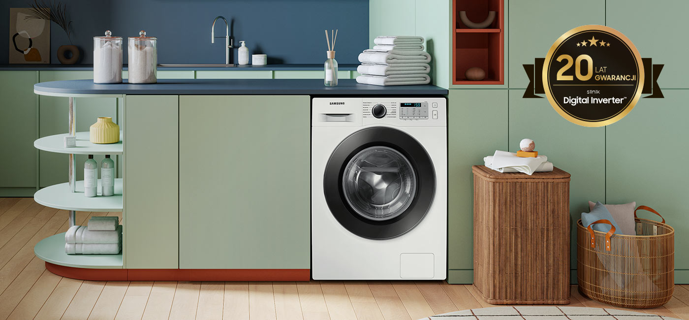 20 lat gwarancji na silnik wbudowany w pralkę Samsung WW8NK52E3PW z oferty sklepu Neonet