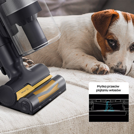 Mini elektroszczotka Pet Tool + - zdjęcie pieska na kanapie