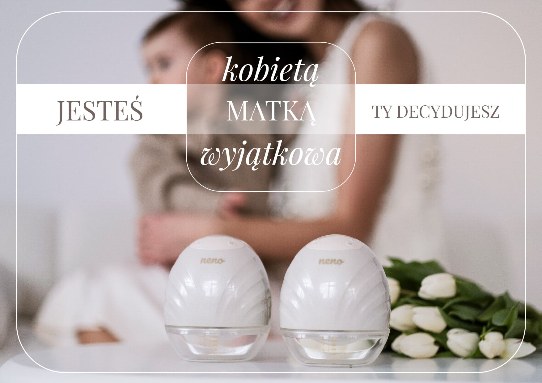 kobieta tuląca dziecko i w tle Neno Perla Twin