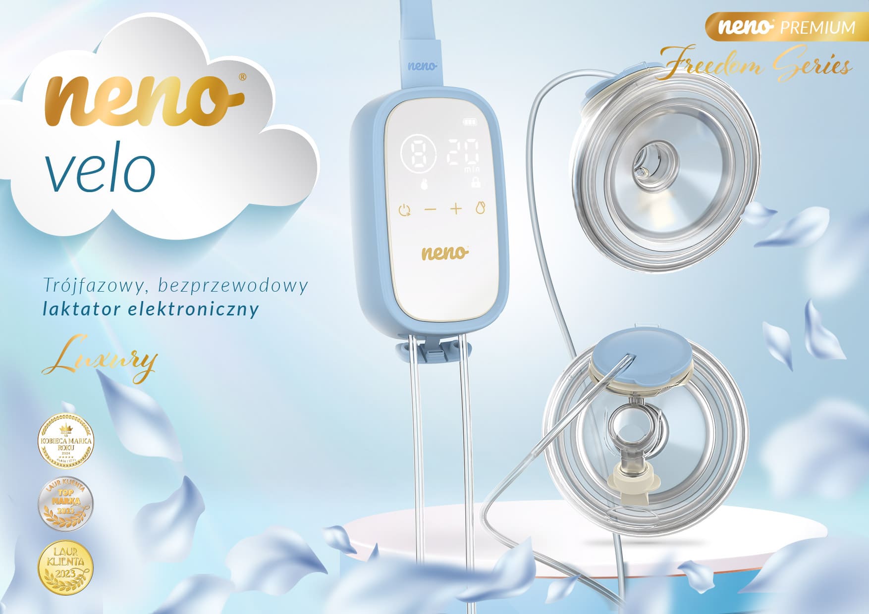 Neno Velo - Trójfazowy, bezprzewodowy laktator elektroniczny