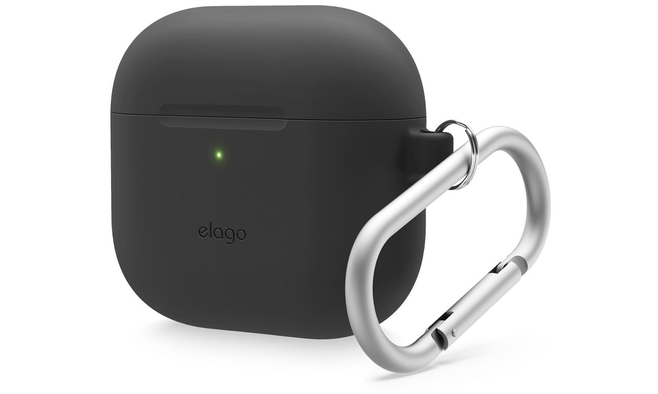 Etui Elago Silicone Hang Case do Apple AirPods 4. generacji Black - Widok od przodu pod kątem