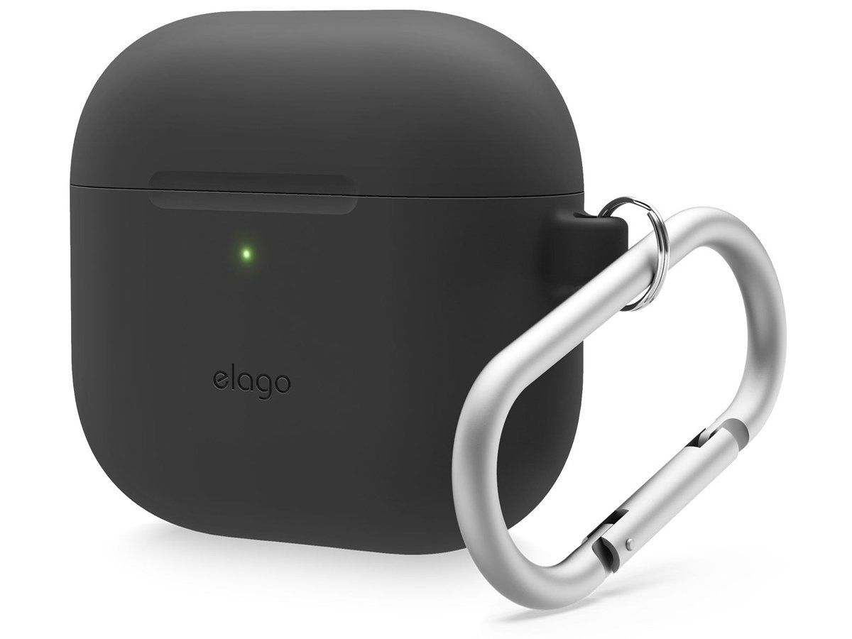 Etui Elago Silicone Hang Case do Apple AirPods 4. generacji Black - Widok od przodu pod kątem