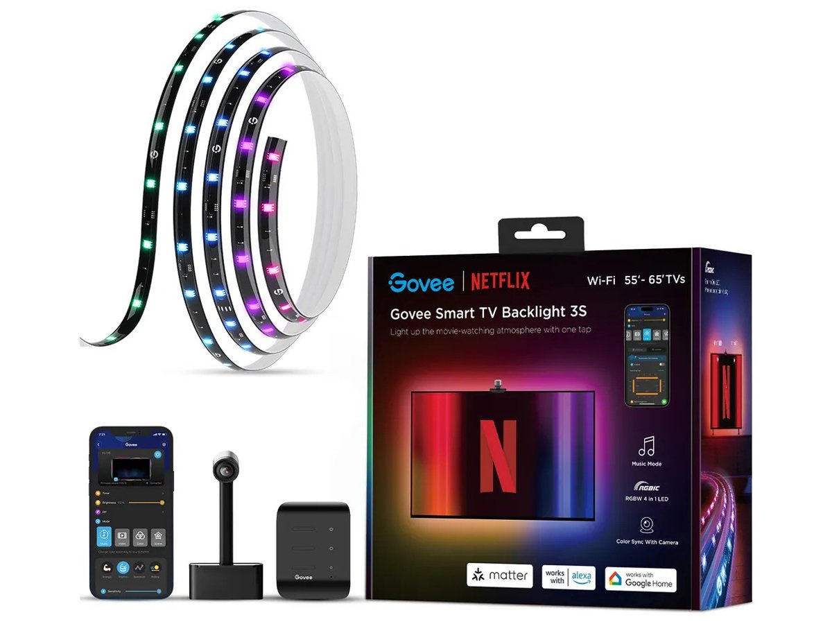 Taśma LED Govee H6098 Backlight do TV 55-65 cali Netflix - Widok ogólny z opakowaniem