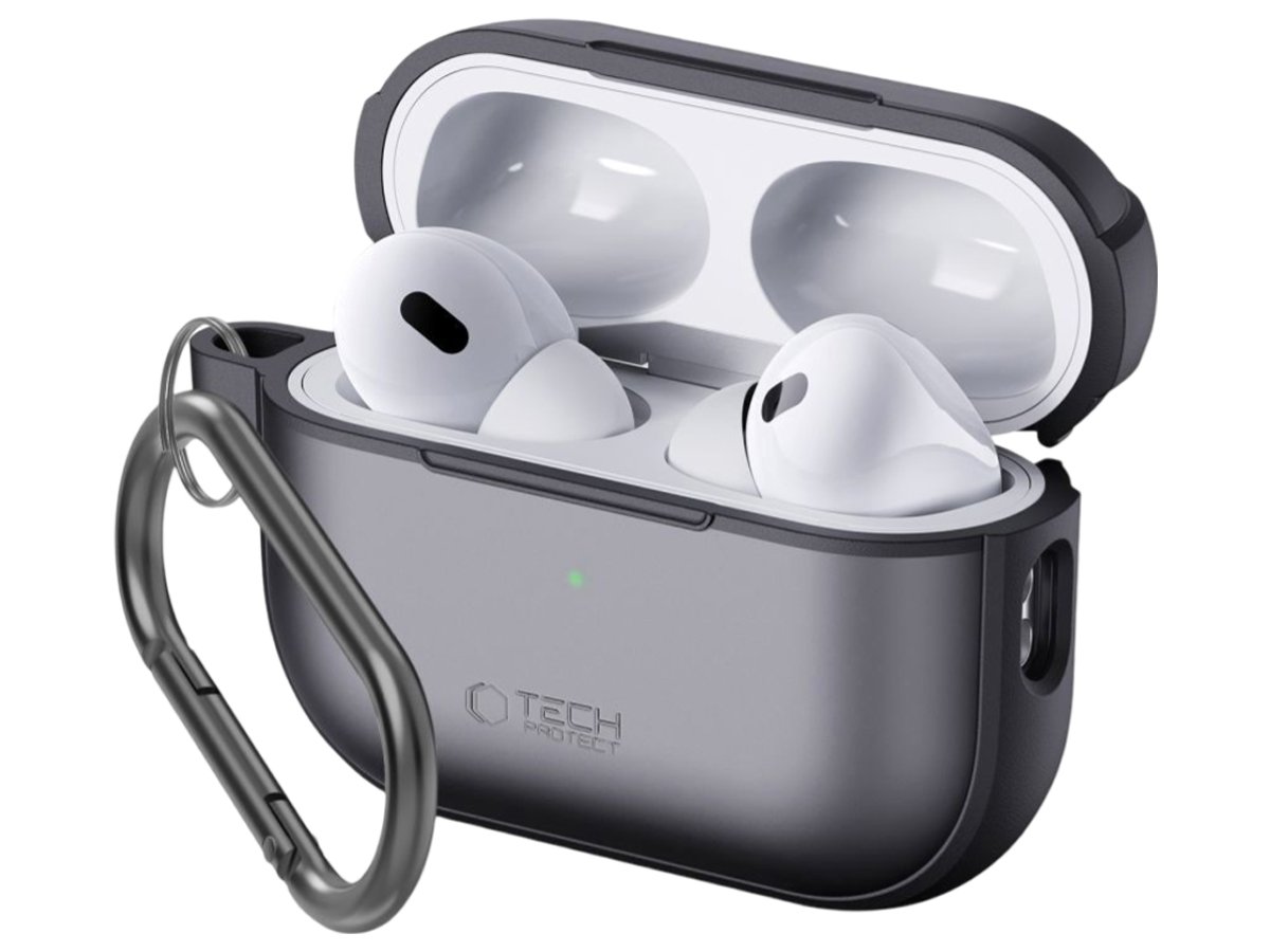 Etui Tech-Protect Magmat do Apple AirPods Pro (1.|2. gen.) Matte Black - Widok od przodu pod kątem