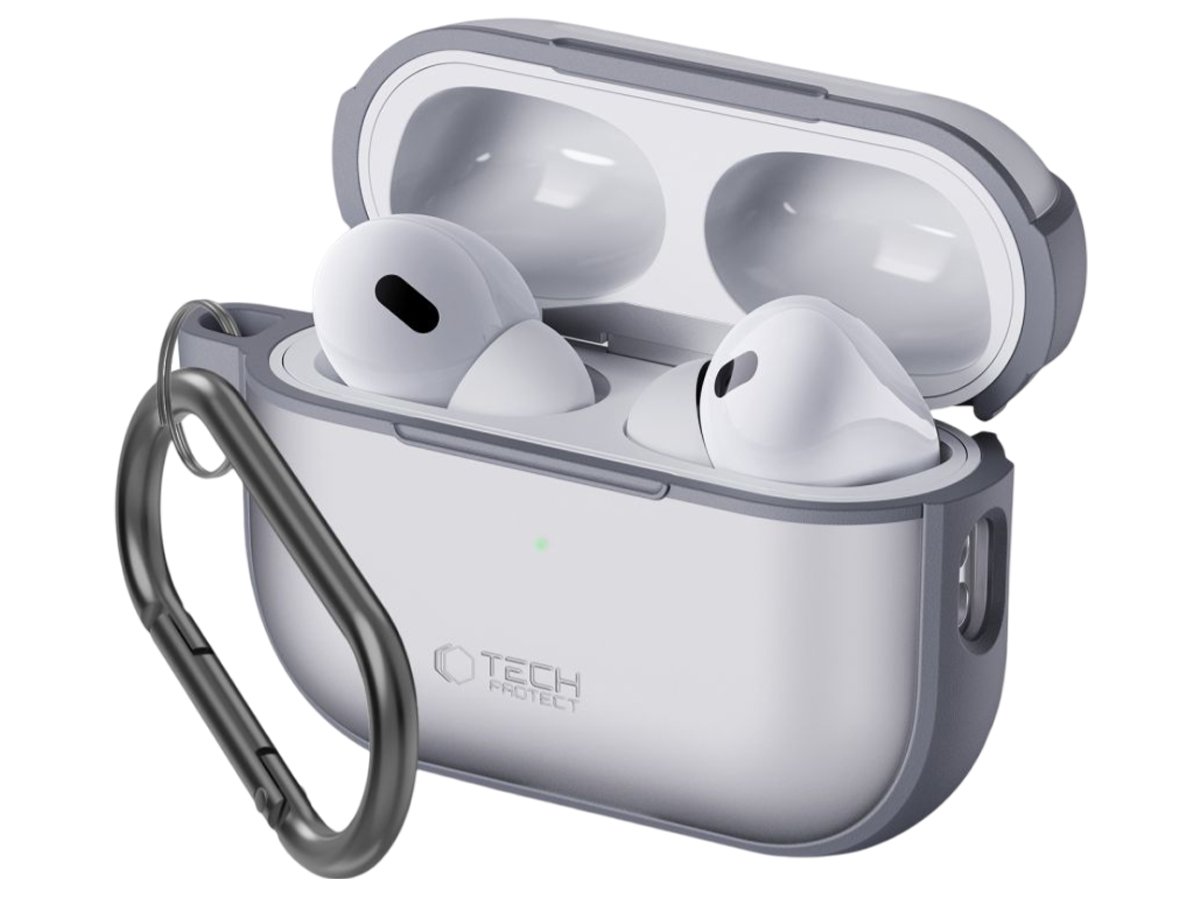 Etui Tech-Protect Magmat do Apple AirPods Pro (1.|2. gen.) Matte Grey - Widok od przodu pod kątem