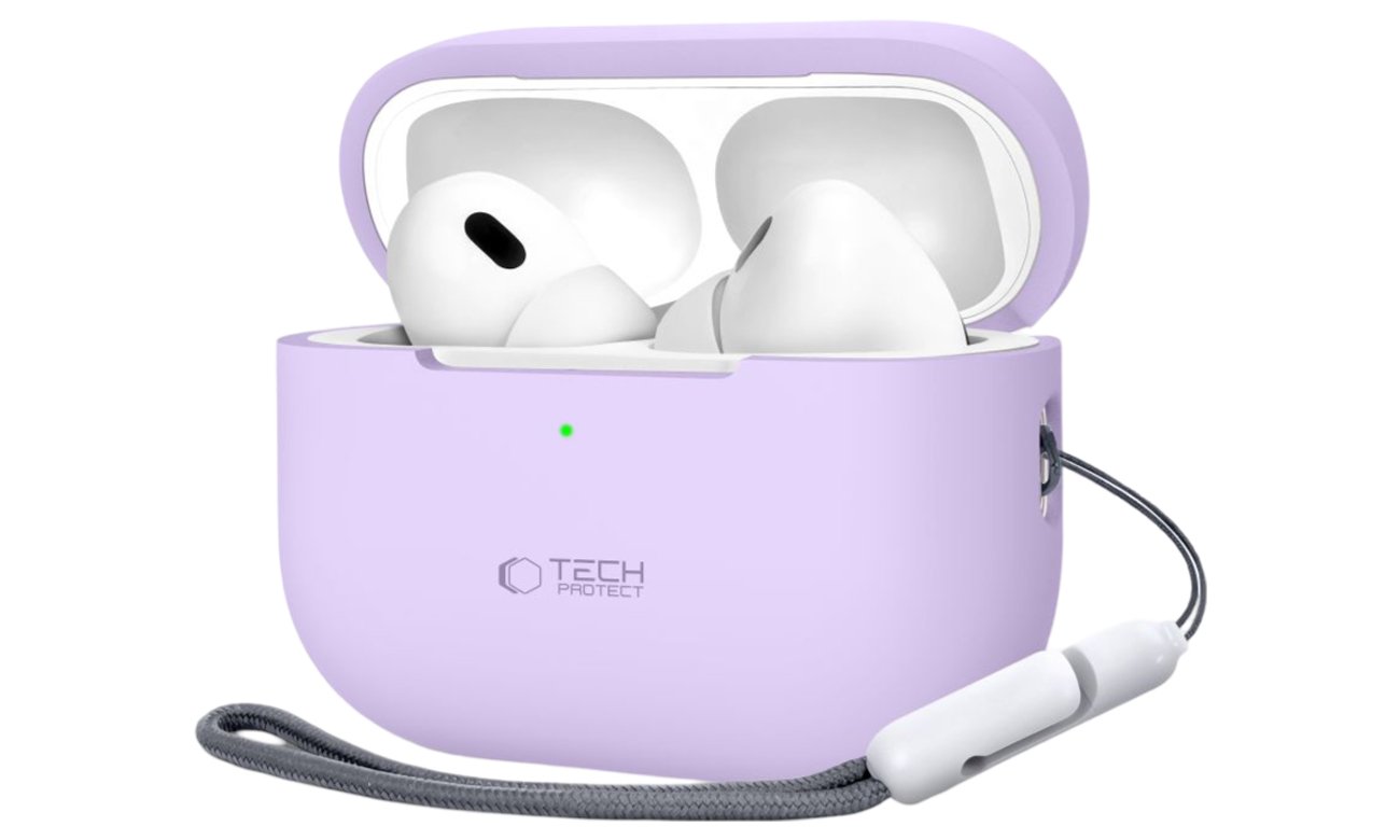 Etui Tech-Protect Silicone do Apple AirPods Pro (1.|2. gen.) Lavender - Widok od przodu pod kątem