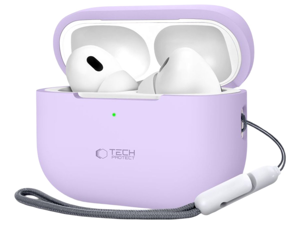 Etui Tech-Protect Silicone do Apple AirPods Pro (1.|2. gen.) Lavender - Widok od przodu pod kątem