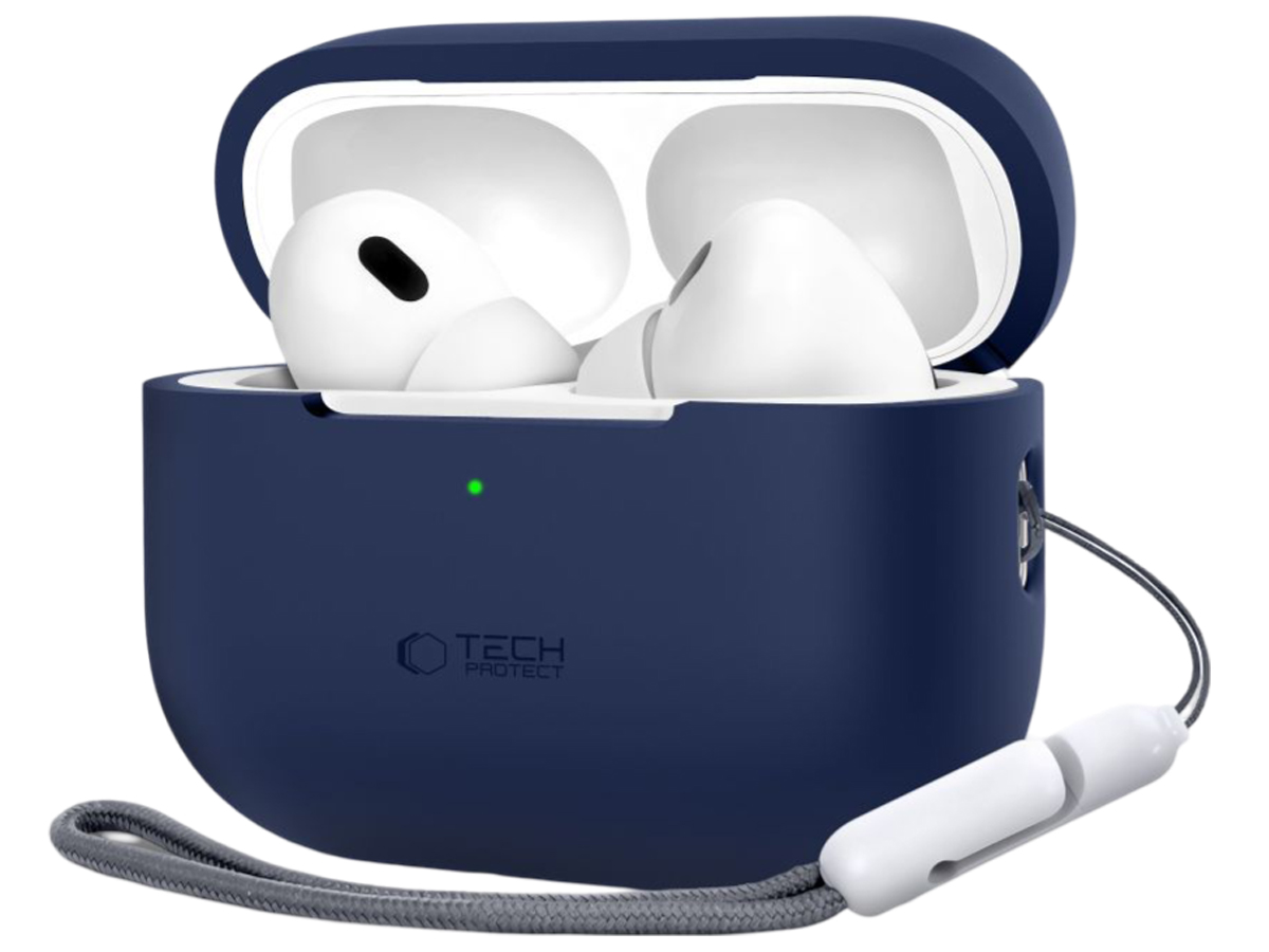 Etui Tech-Protect Silicone do Apple AirPods Pro (1.|2. gen.) Navy Blue - Widok od przodu pod kątem