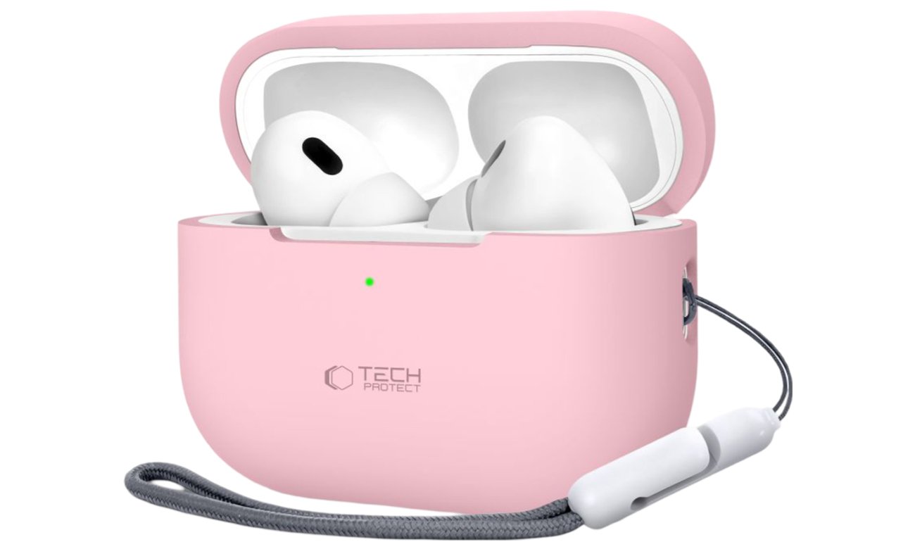 Etui Tech-Protect Silicone do Apple AirPods Pro (1.|2. gen.) Dusty Pink - Widok od przodu pod kątem
