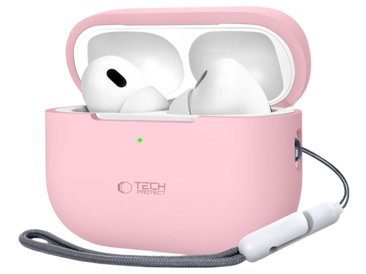 Etui Tech-Protect Silicone do Apple AirPods Pro (1.|2. gen.) Dusty Pink - Widok od przodu pod kątem