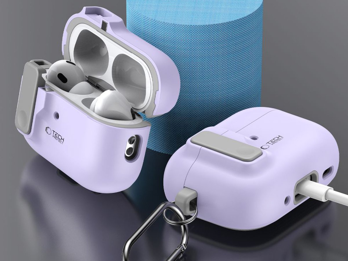 Etui Tech-Protect Slim Hook do Apple AirPods Pro (1.|2. gen.) Lavender - Grafika lifestyle