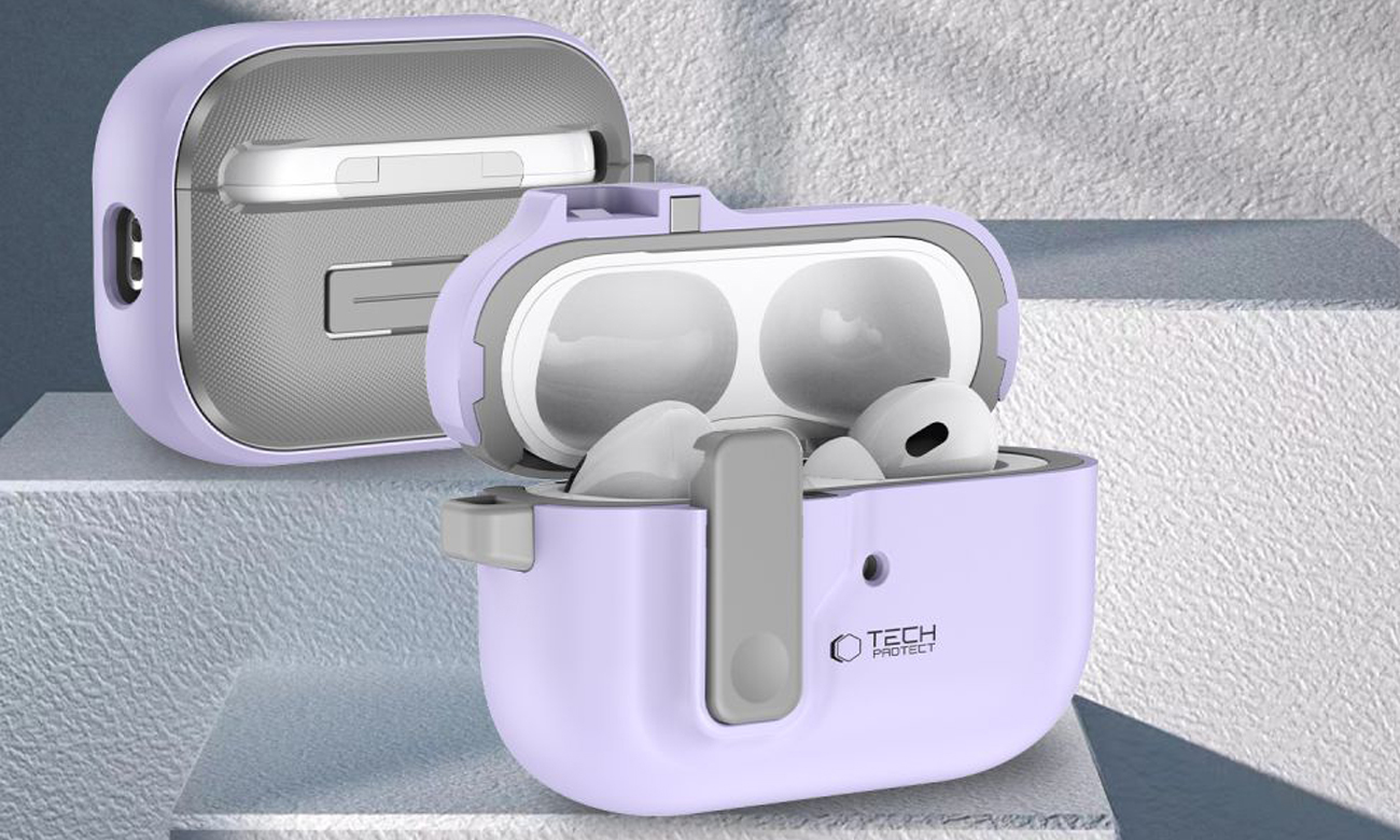 Etui Tech-Protect Slim Hook do Apple AirPods Pro (1.|2. gen.) Lavender - Grafika lifestyle