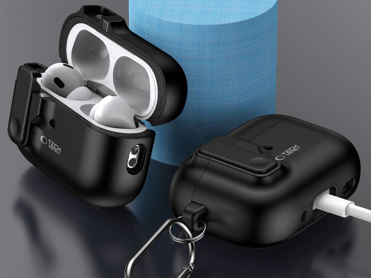 Etui Tech-Protect Slim Hook do Apple AirPods Pro (1.|2. gen.) Black - Grafika lifestyle