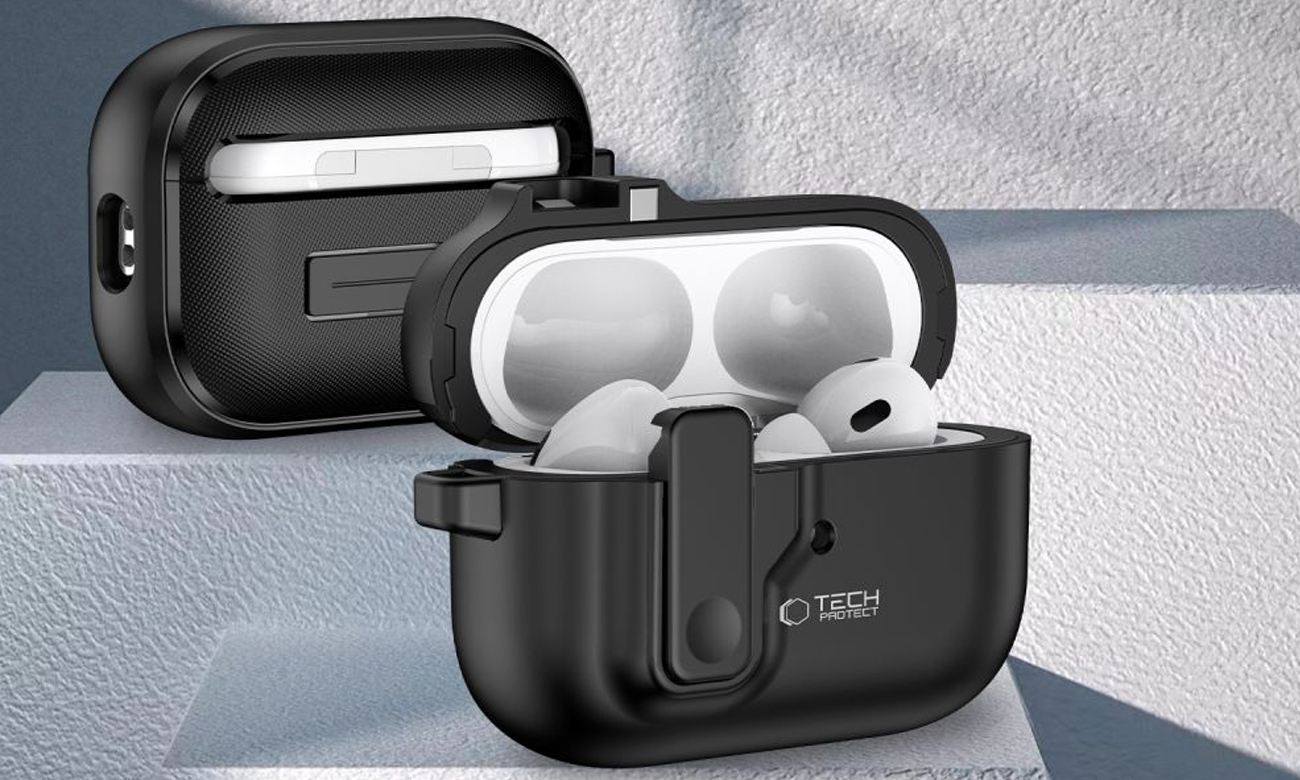 Etui Tech-Protect Slim Hook do Apple AirPods Pro (1.|2. gen.) Black - Grafika lifestyle