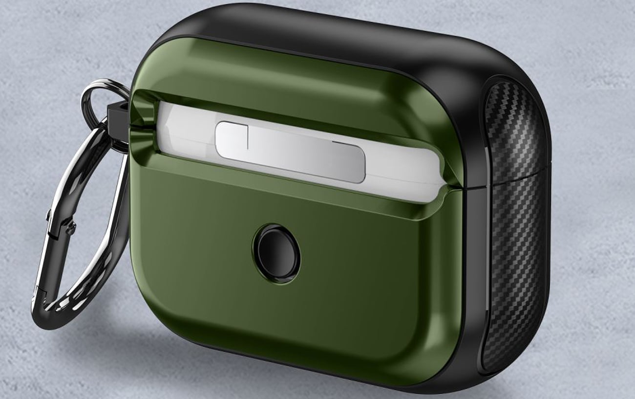 Etui Tech-Protect Defender Hook do Apple AirPods Pro (1.|2. gen.) Olive Green - Grafika lifestyle