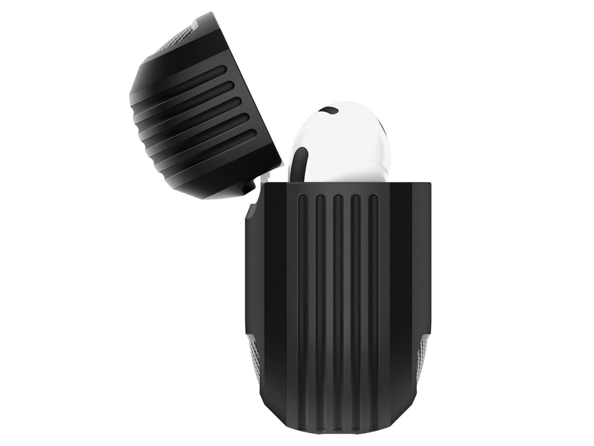 Etui Spigen Rugged Armor do Apple AirPods 4. generacji Black - Widok z boku