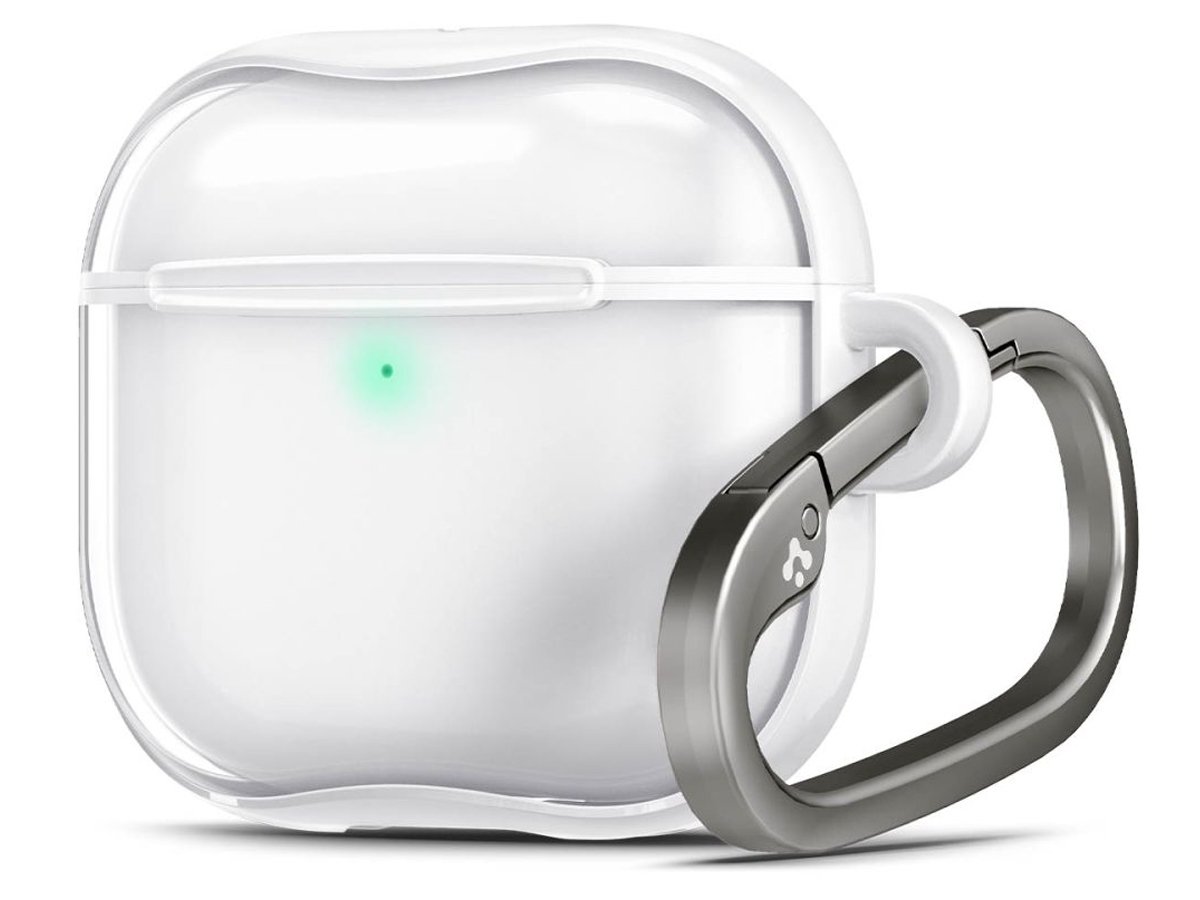 Etui Spigen Ultra Hybrid do Apple AirPods 4. generacji Jet White - Widok od przodu pod kątem