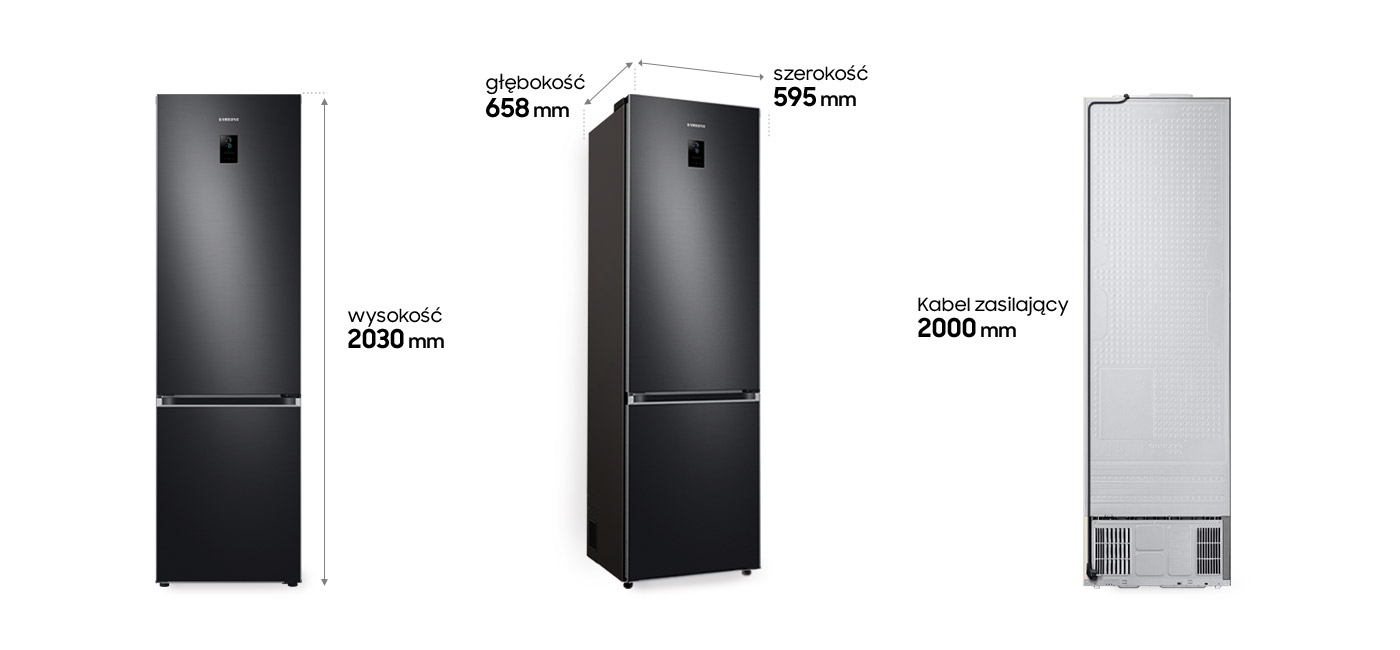Wymiary lodówki Samsung z oferty sklepu Neonet podane w milimetrach