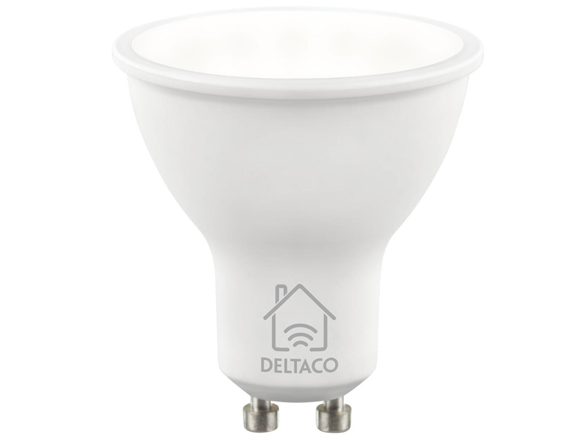 Deltaco SMART H LED lampa GU10 WiFI 2.4GHz 5W 470lm Dim 2700K6500K