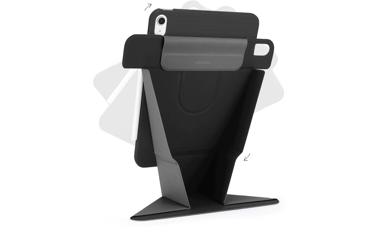 Pipetto Origami No6 Stand Case iPad 10.9'' (2022) czarny