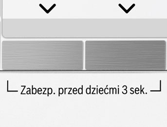 przyciski zabezpieczenia przed dziećmi na panelu suszarki