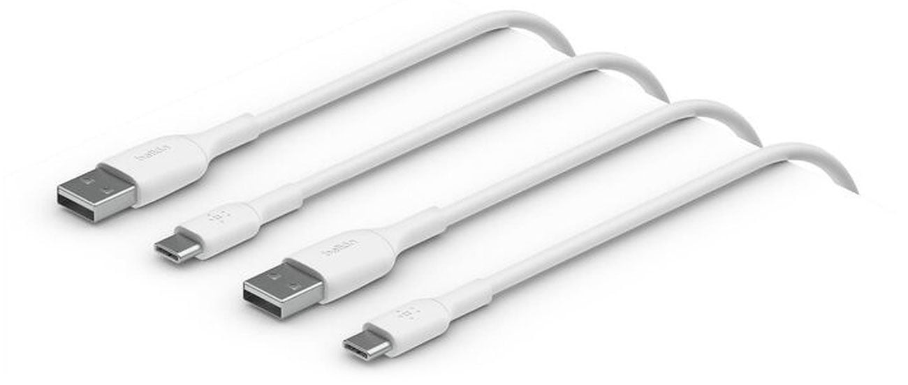 Belkin Kable USB-A na USB-C, 2m, biały, zestaw 2 szt.