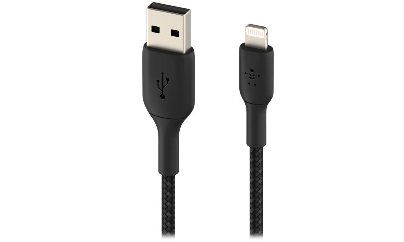 Belkin Kabel USB-A do Lightning, w oplocie, 0,15m, czarny