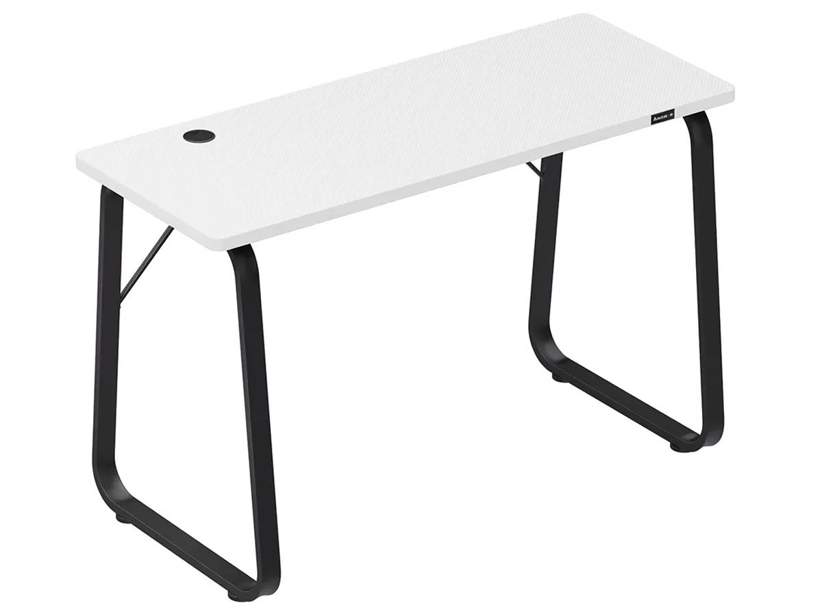 Biurko gamingowe Huzaro Hero 1.5 White - Widok od przodu pod kątem