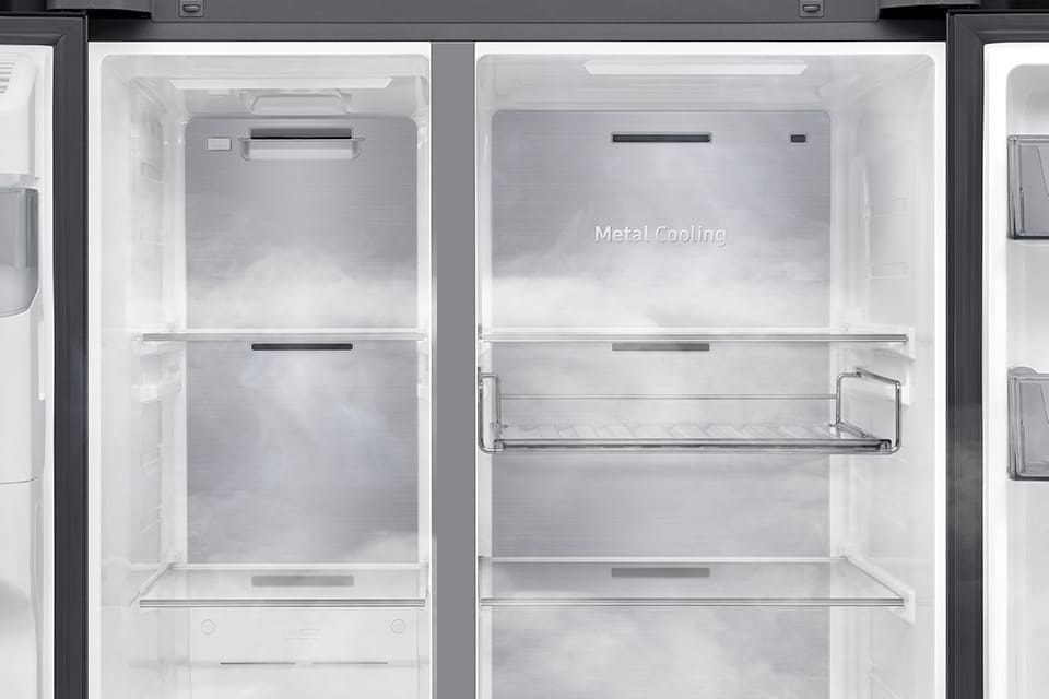 mniejsze wahania temperatury w lodówce Samsung rs80f64kefeo 