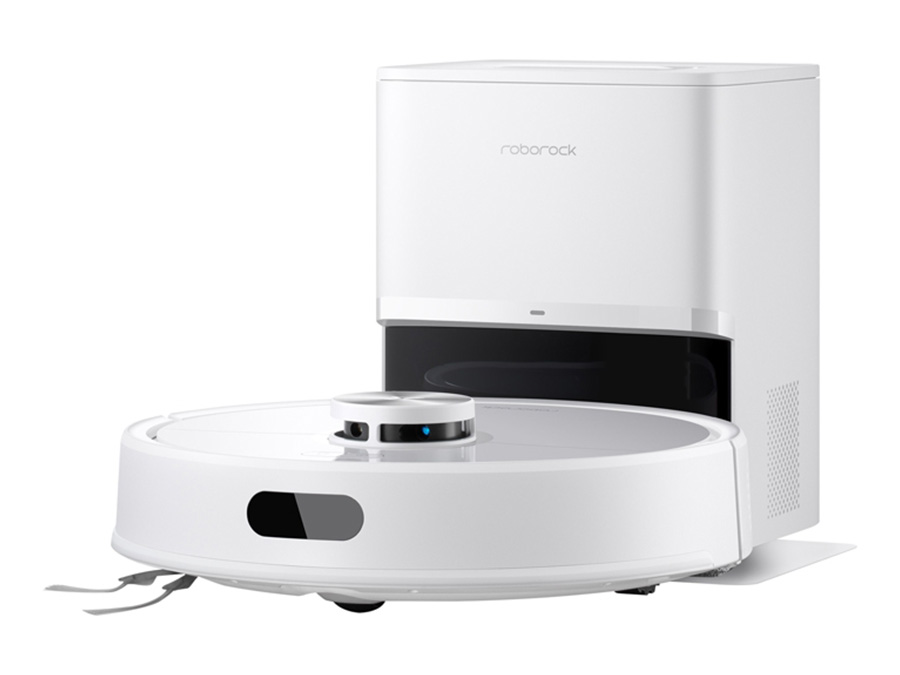 Robot sprzątający Roborock Q7 TF + White na białym tle ze stacją ładującą