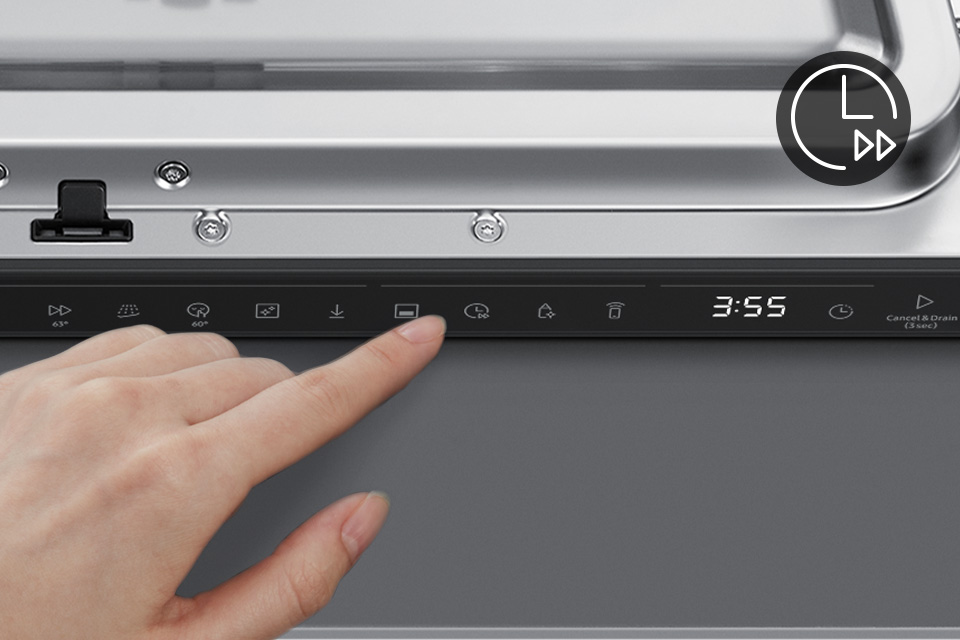Funkcja Speed Booster na przodzie zmywarki Samsung DW60BG750B00ET 