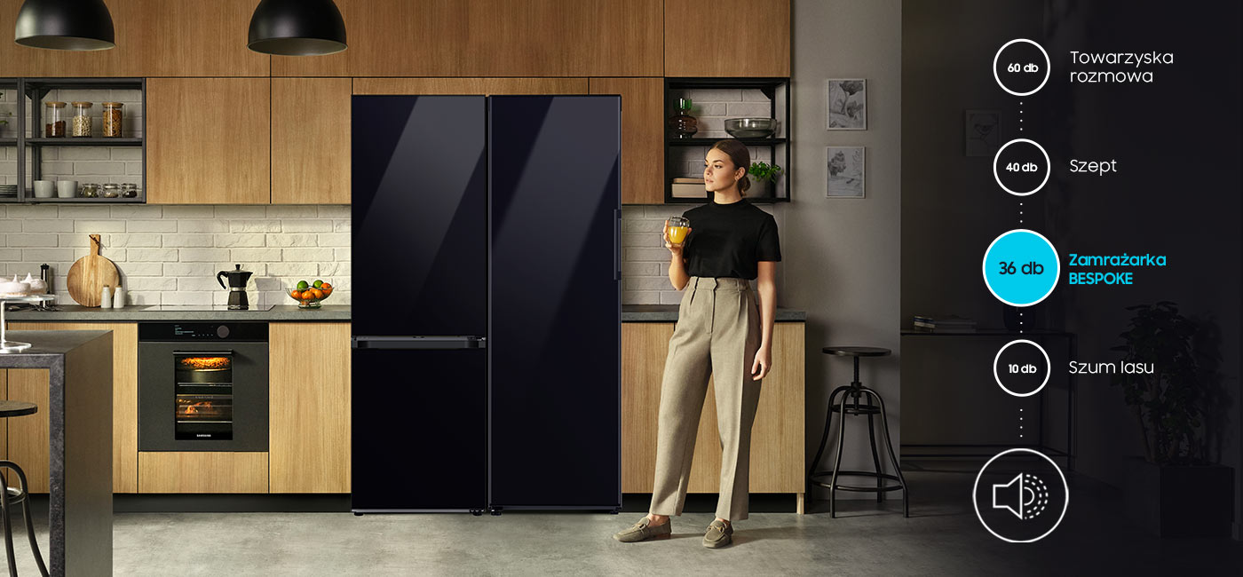Wyjątkowo cicha praca zamrażarki Samsung Bespoke RZ32C76CE22