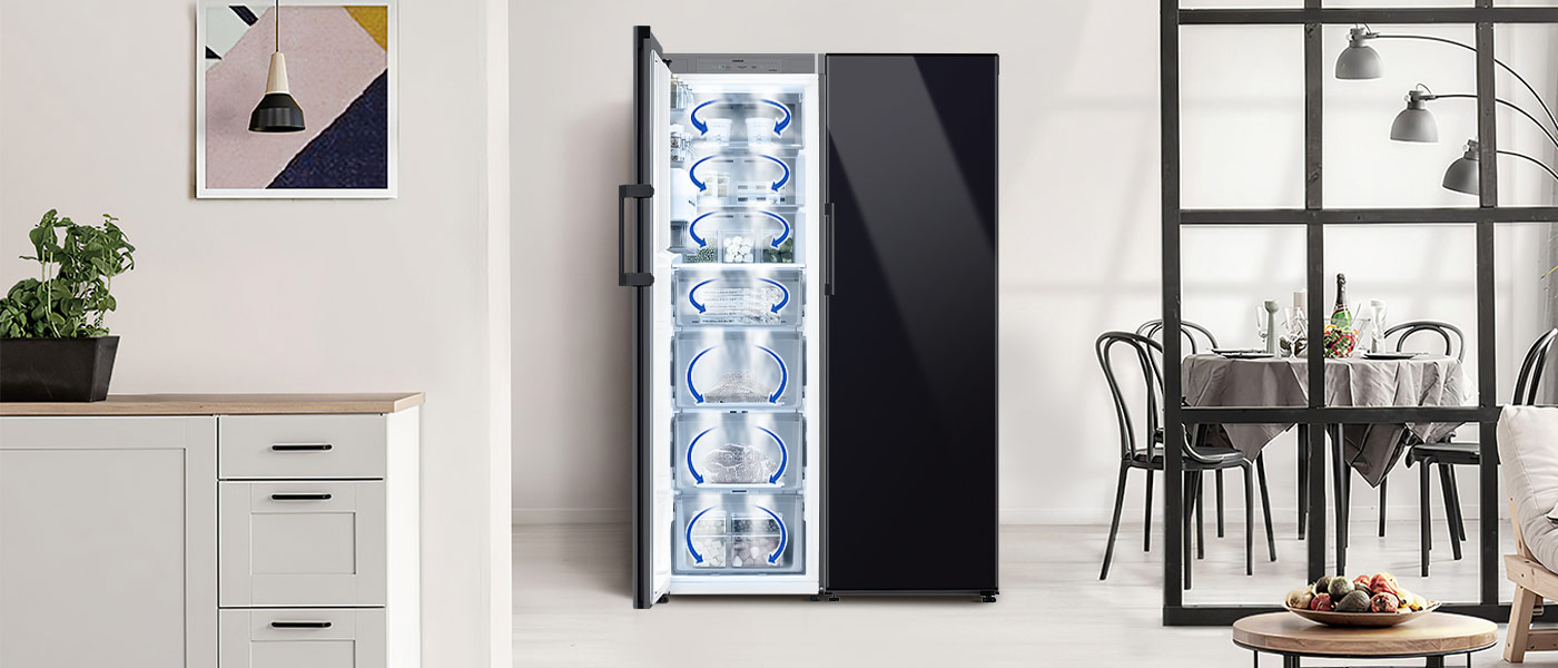 All Around Cooling - rozprowadzane zimne powietrze w zamrażarce Bespoke RZ32C76CE22