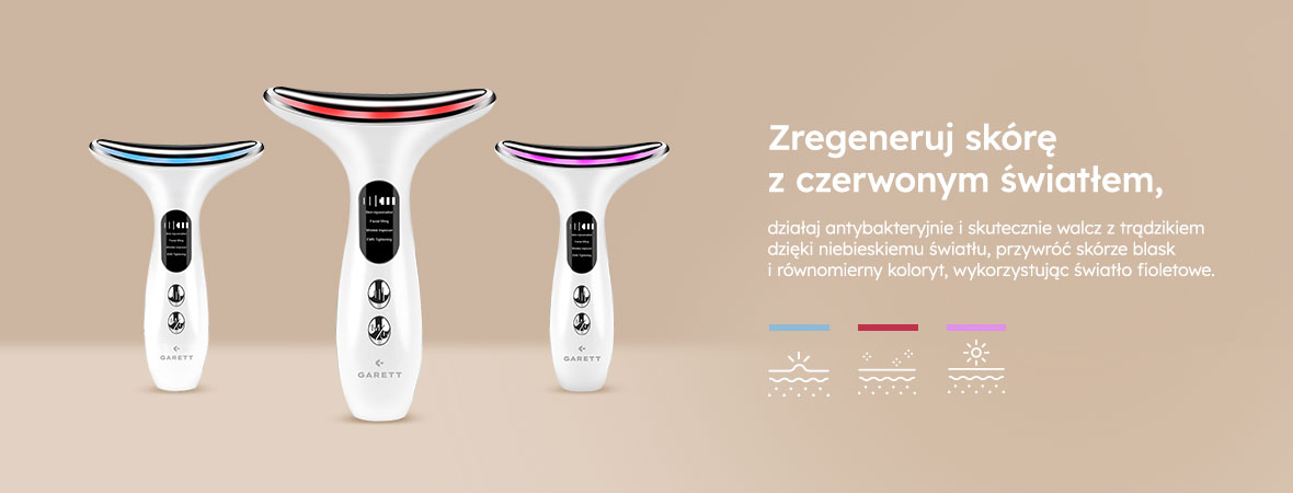 Zregeneruj skórę z czerwonym światłem, działaj antybakteryjnie i skutecznie walcz z trądzikiem dzięki niebieskiemu światłu, przywróć skórze blask i równomierny koloryt, wykorzystując świato fioletowe.