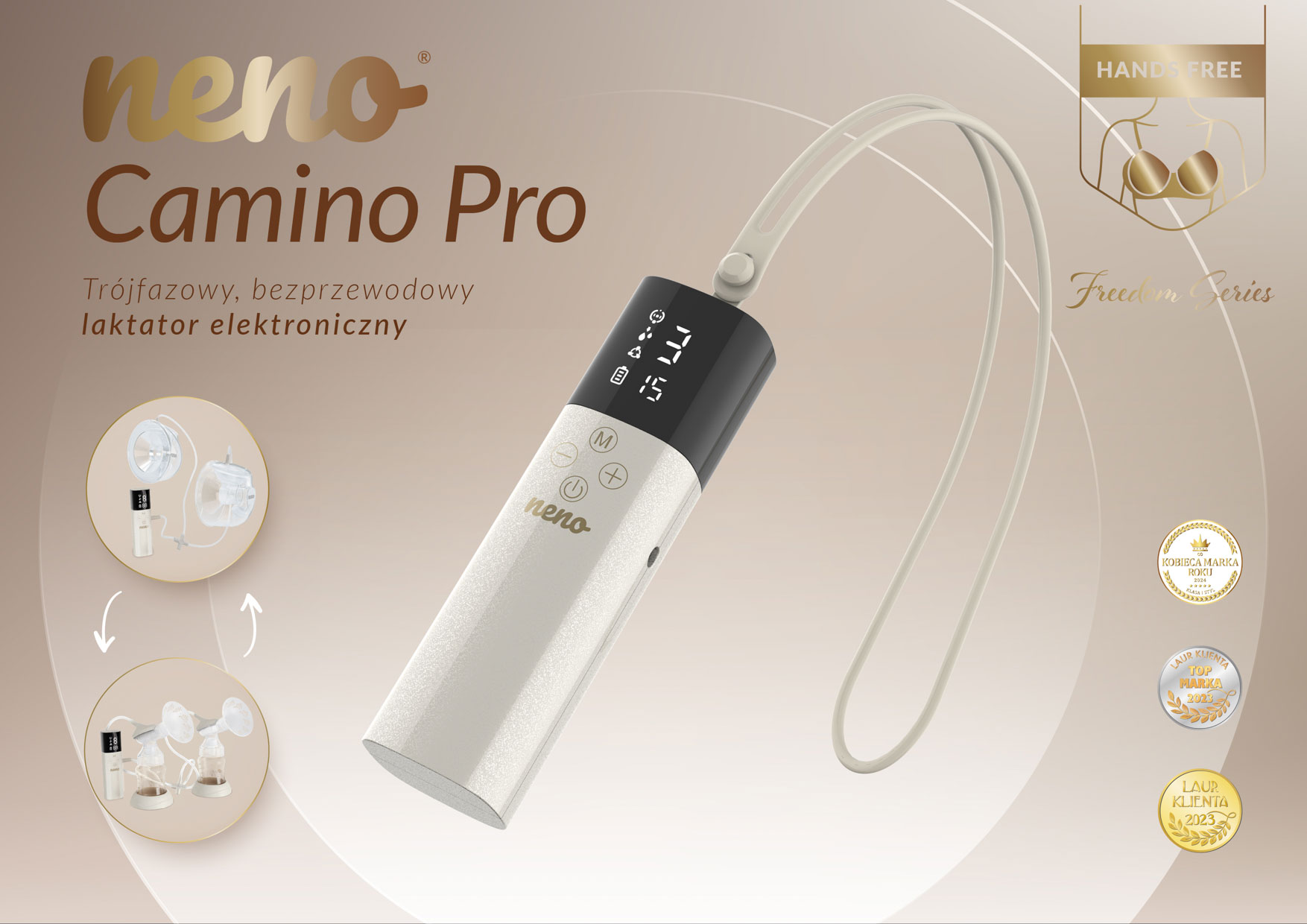 Neno Camino Pro – Trójfazowy, bezprzewodowy laktator elektroniczny