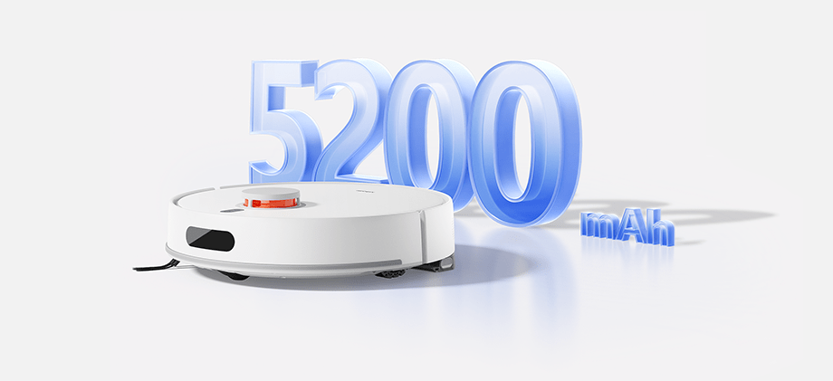 Grafika przedstawiająca odkurzacz o pojemności baterii 5200mAh