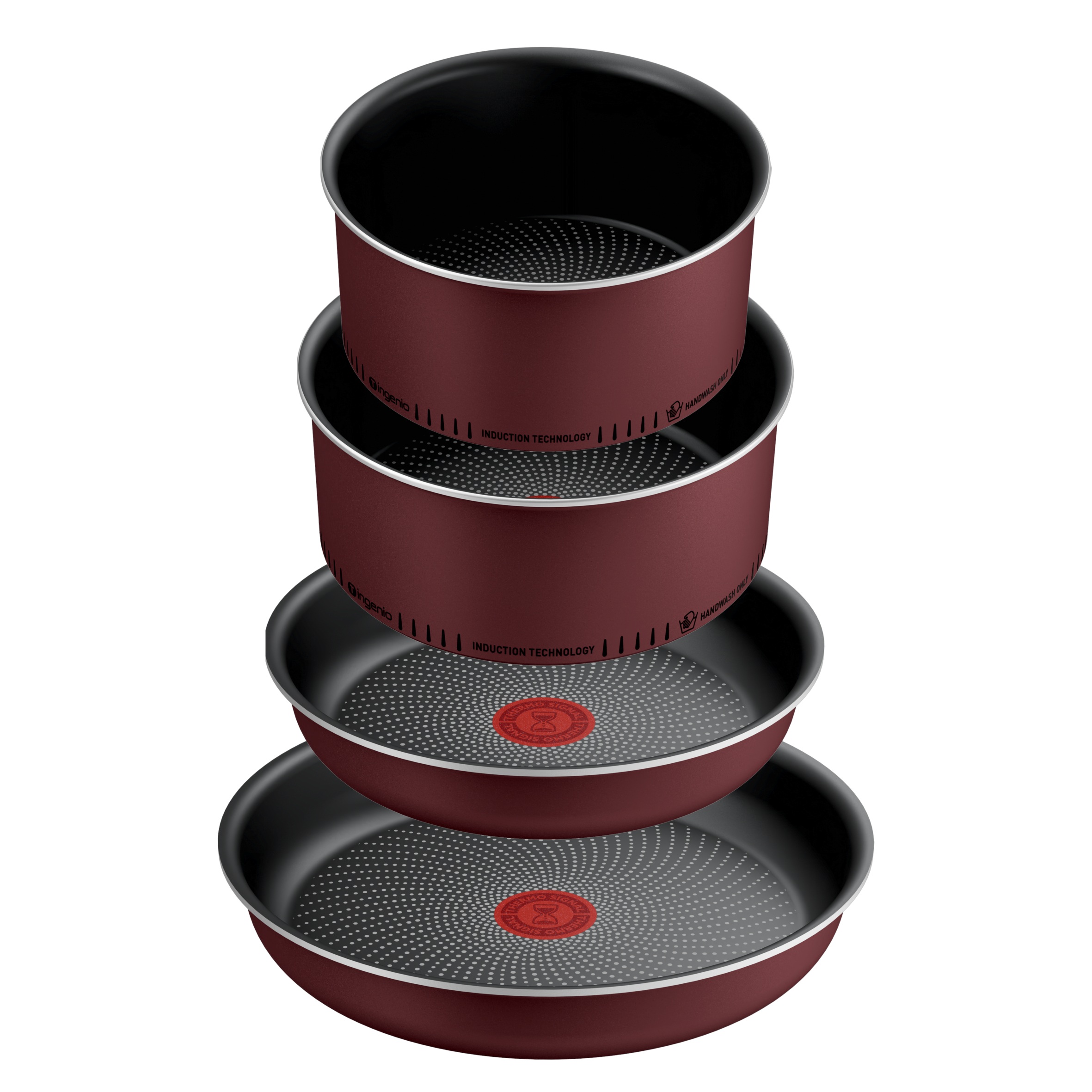 TEFAL Ingenio Simply Cook L7249602 – zestaw 5‑elementowy (patelnie 24/28 cm + rączka)