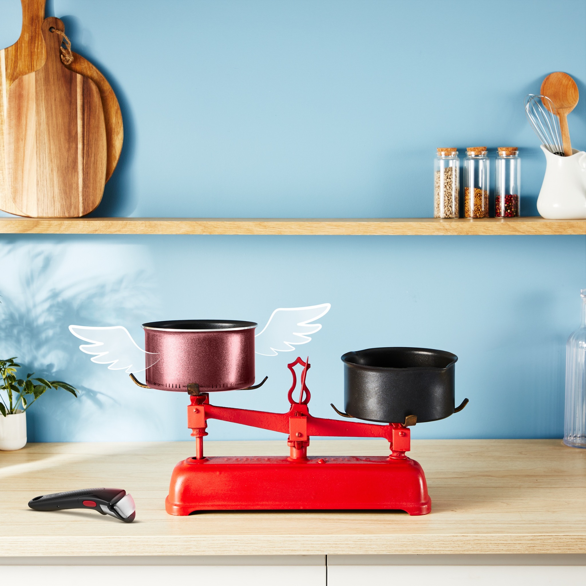 TEFAL Ingenio Simply Cook L7249602 – zestaw 5‑elementowy (patelnie 24/28 cm + rączka)