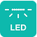 Ikona z żarówką LED symbolizująca energooszczędne oświetlenie.