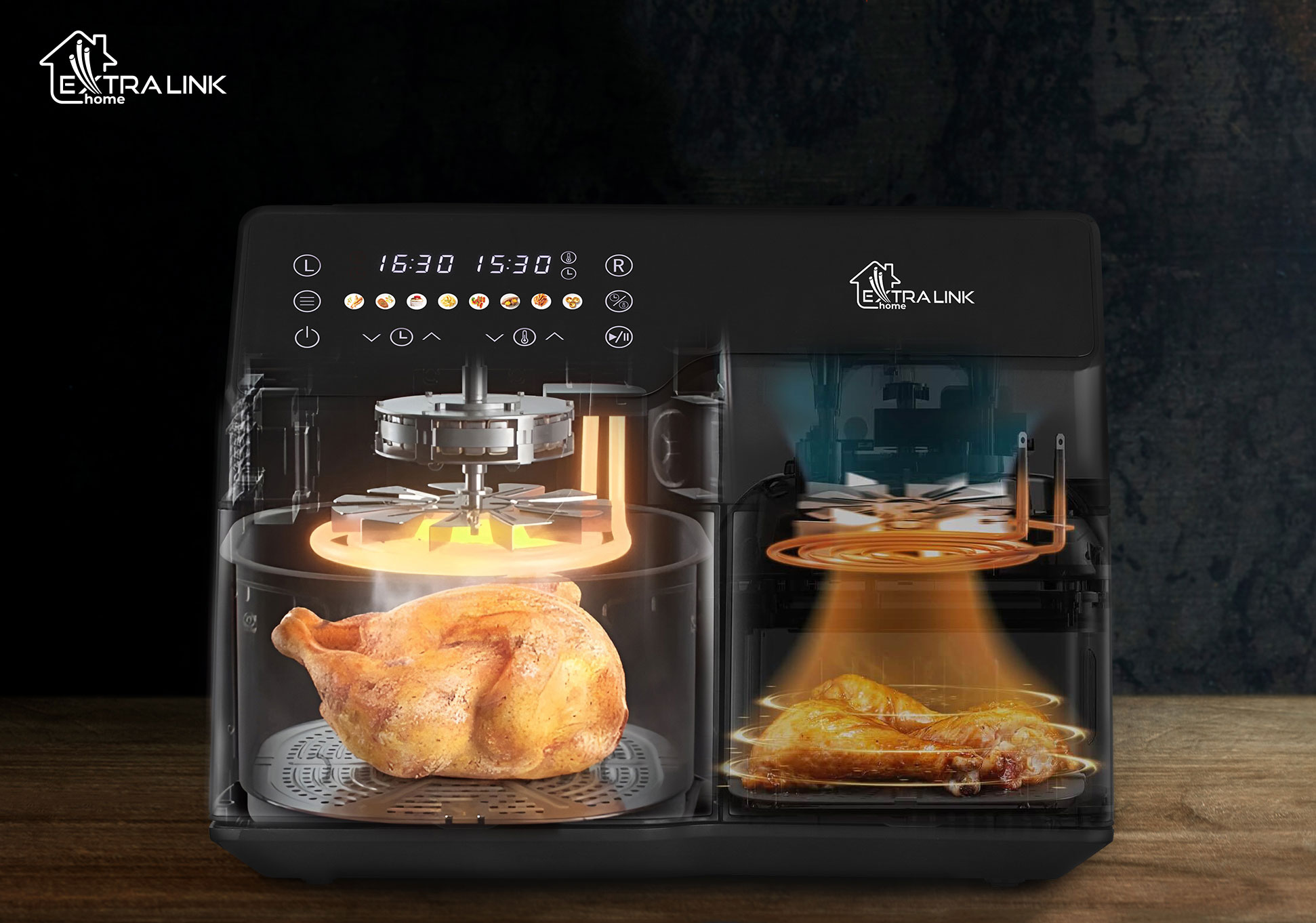 EXTRALINK Home Air Fryer Dual Basket SJ-1000