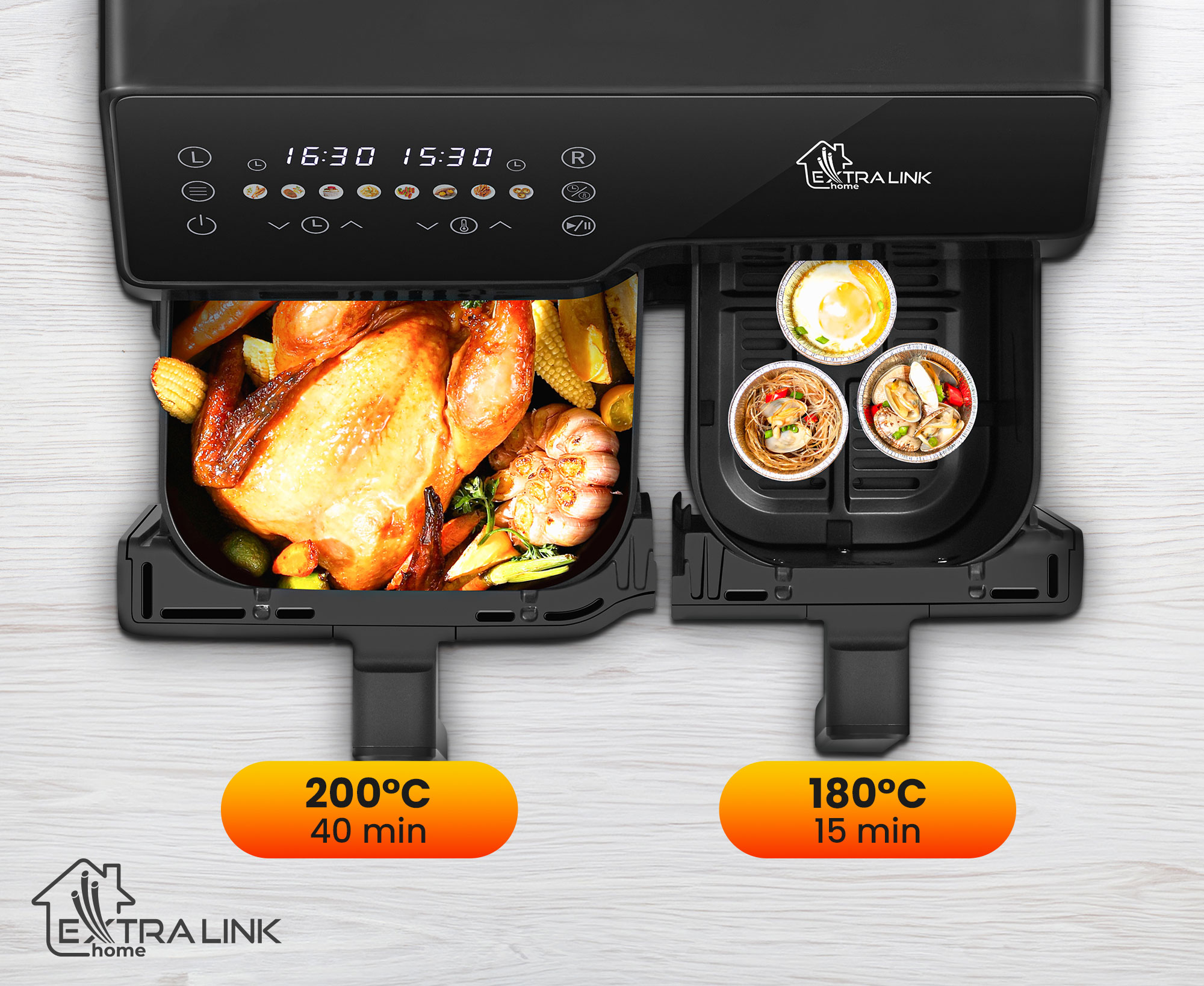 EXTRALINK Home Air Fryer Dual Basket SJ-1000