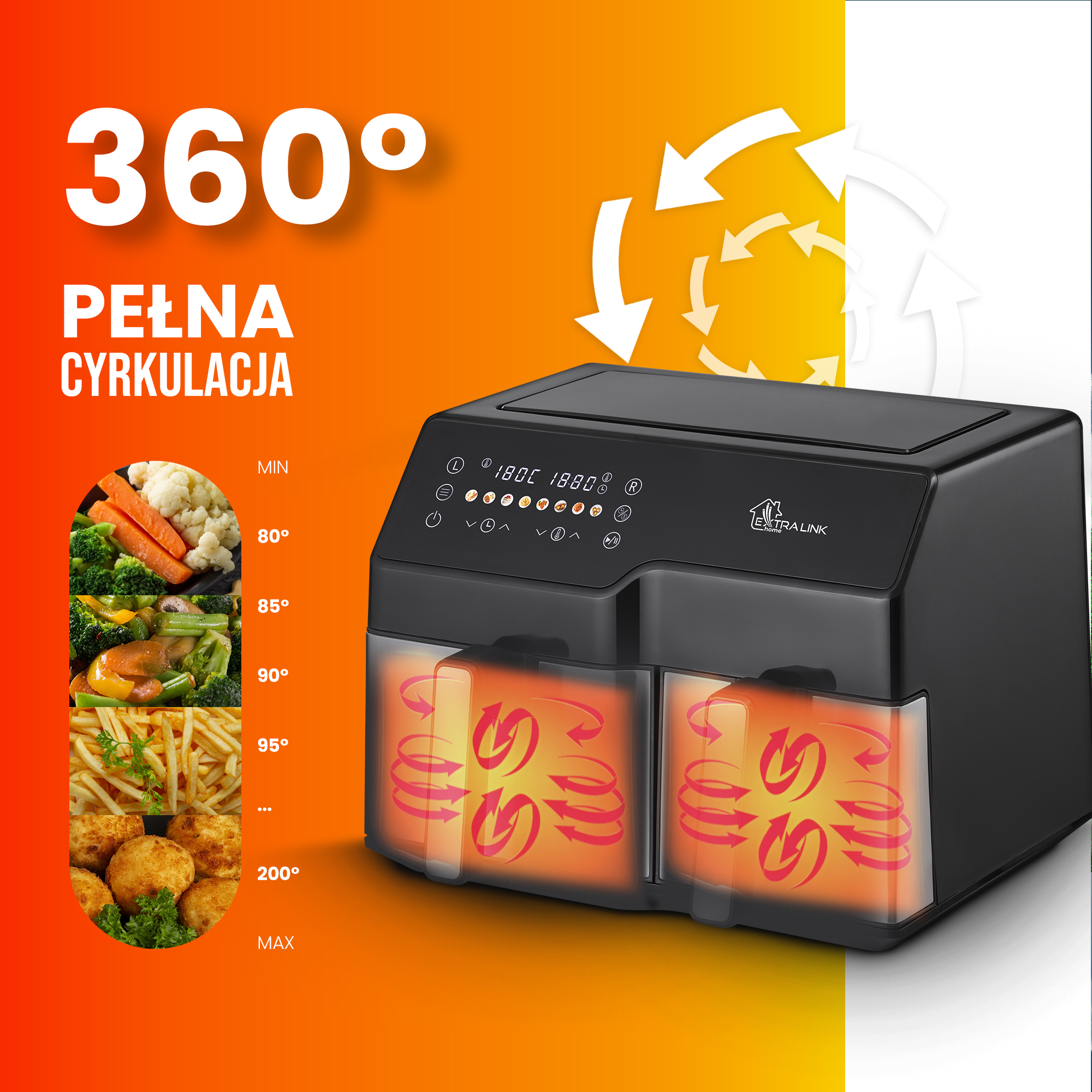EXTRALINK Home Air Fryer Dual Basket SJ-1000