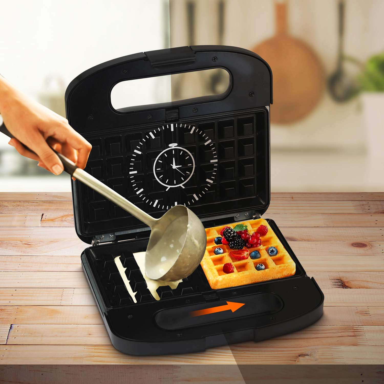Extralink Home SJ-37A – opiekacz 3 w 1 (toster • grill • gofrownica)