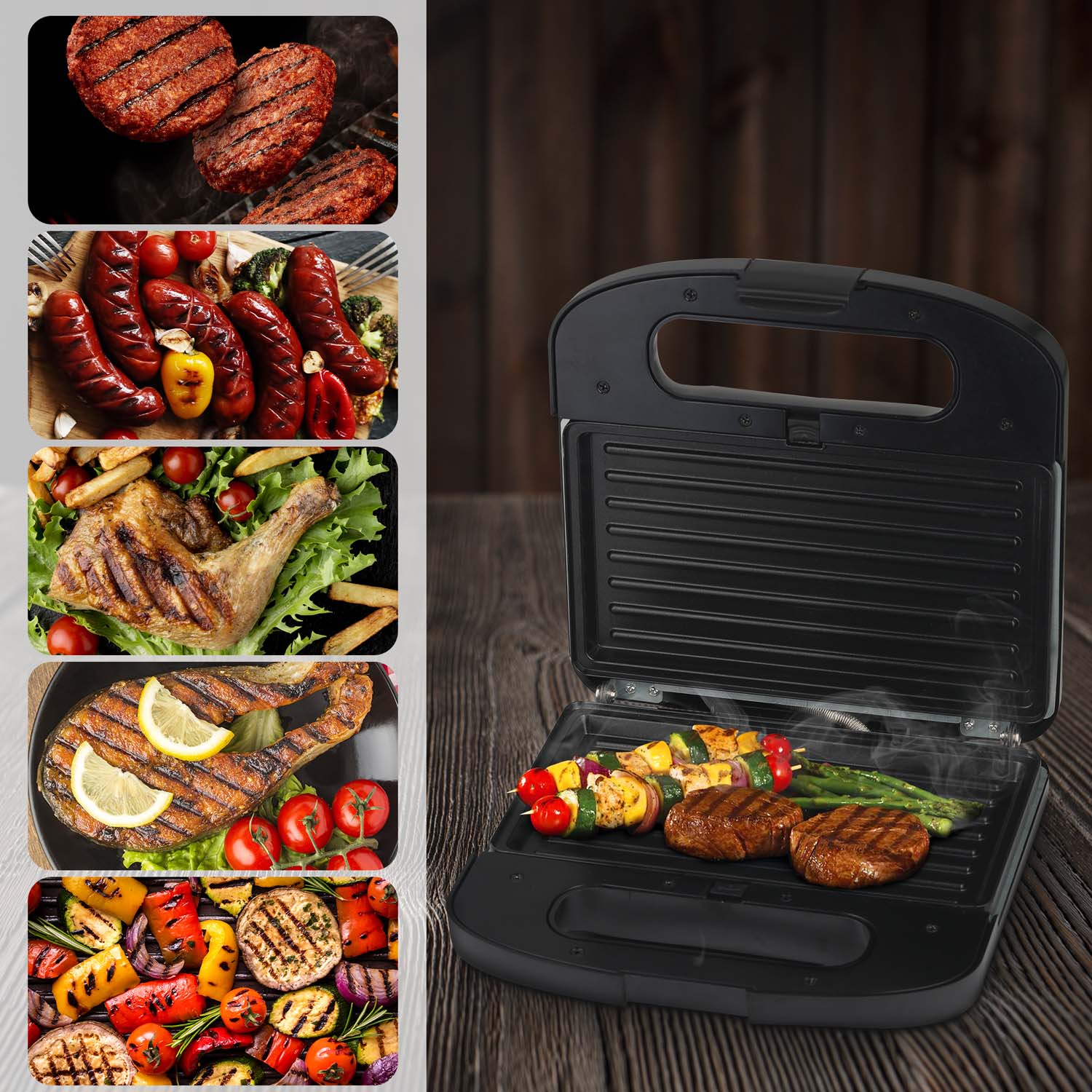 Extralink Home SJ-37A – opiekacz 3 w 1 (toster • grill • gofrownica)