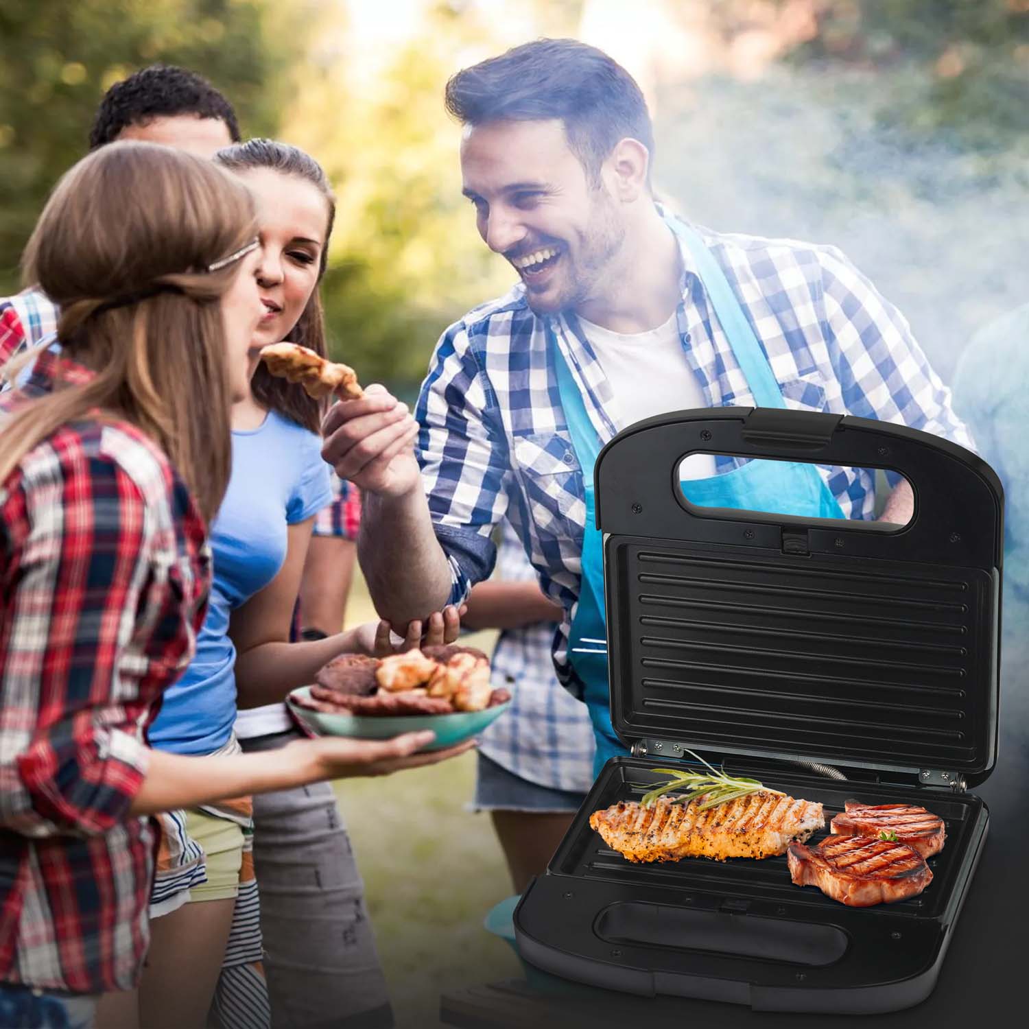Extralink Home SJ-37A – opiekacz 3 w 1 (toster • grill • gofrownica)