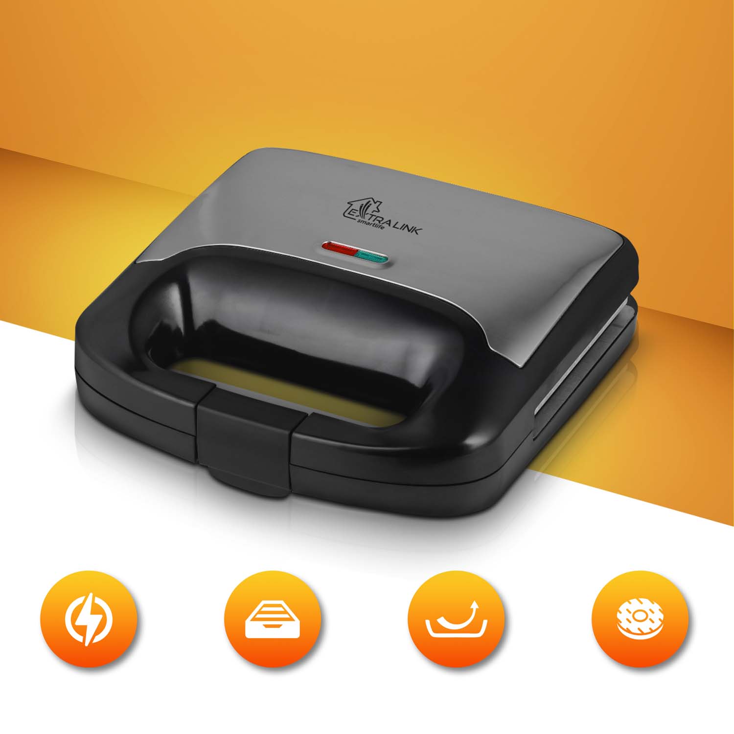 Extralink Home SJ-37A – opiekacz 3 w 1 (toster • grill • gofrownica)