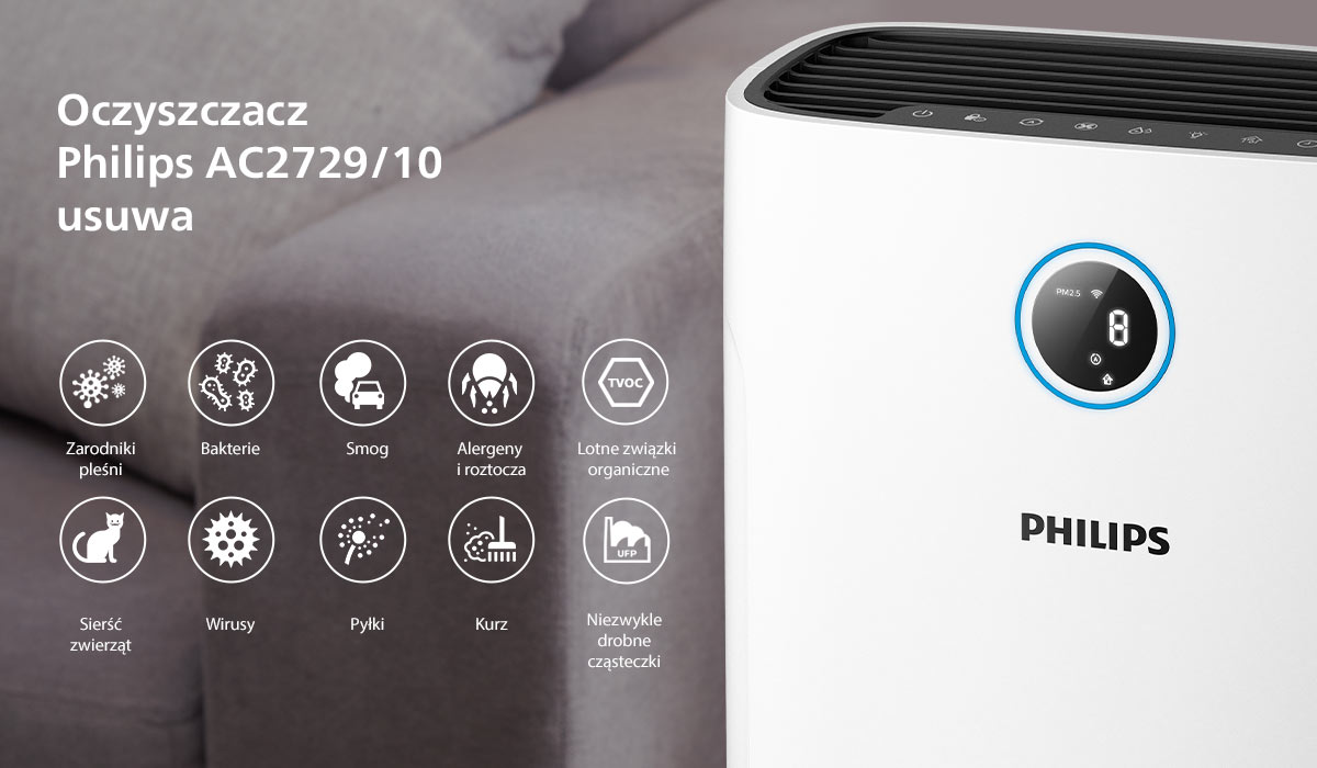 Philips Ac2729 10 Oczyszczacz Usuwa 1200