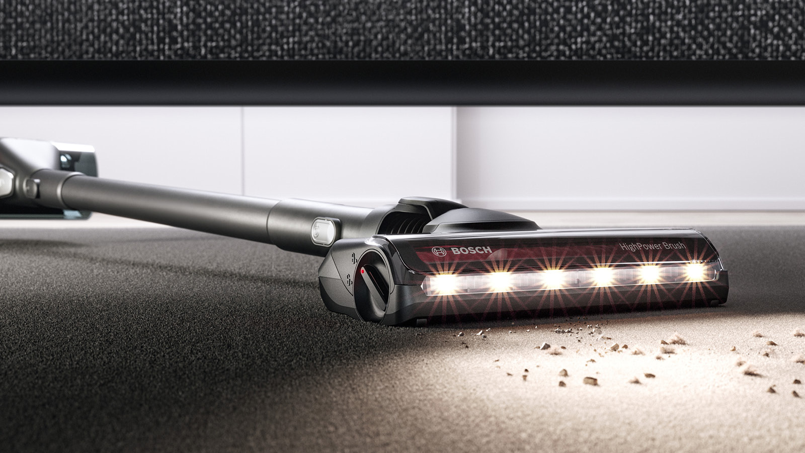 Elektroszczotka AllFloor HighPower Brush z podświetleniem LED - imponująca skuteczność odkurzania dzięki zintegrowanemu oświetleniu