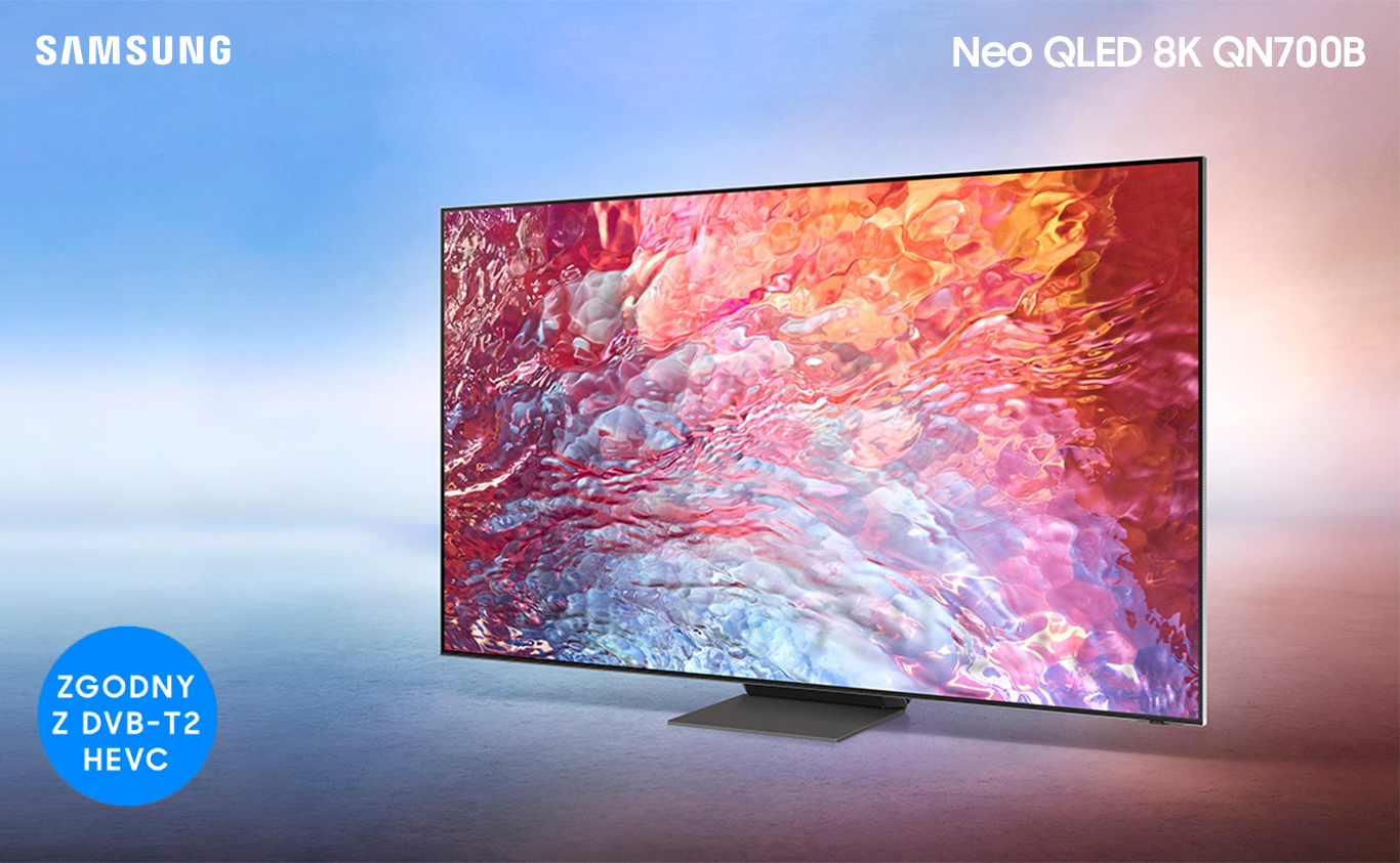 Ekran QN700B wyświetla szczegółową, rozblendowaną grafikę, która prezentuje trwałość kolorów w technologii Quantum Dot.