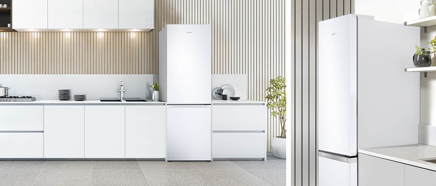 Dostępna w Neonet lodówka Samsung RB34T600EWW w białej zabudowie meblowej